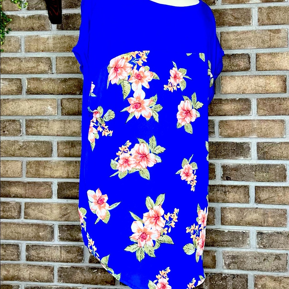 Pink Republic Size XL Blue Top with Floral Back.